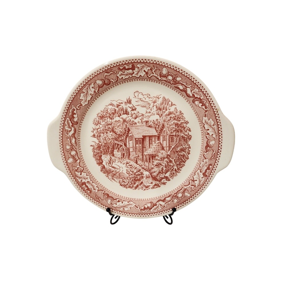 Vintage Memory Lane Red Plate Mill Scene Farmhouse Decor‎